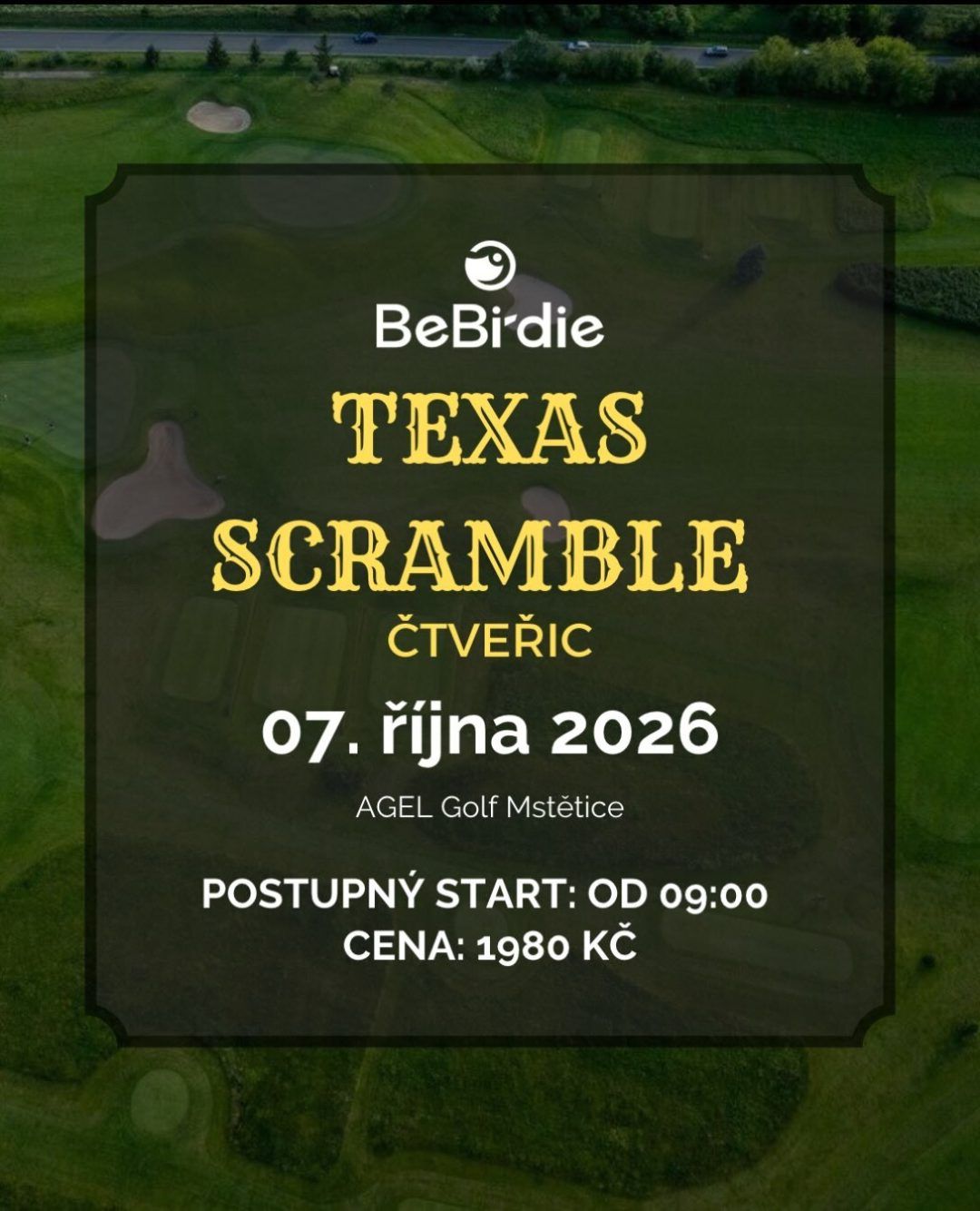 Pozvánka na BeBirdie Texas Scramble čtveřic 7. 10. 2026